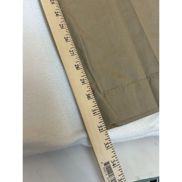 Talbots Pants NWT size 14 Khaki Heritage Flat Front Straight Leg linen blend - Picture 4 of 9